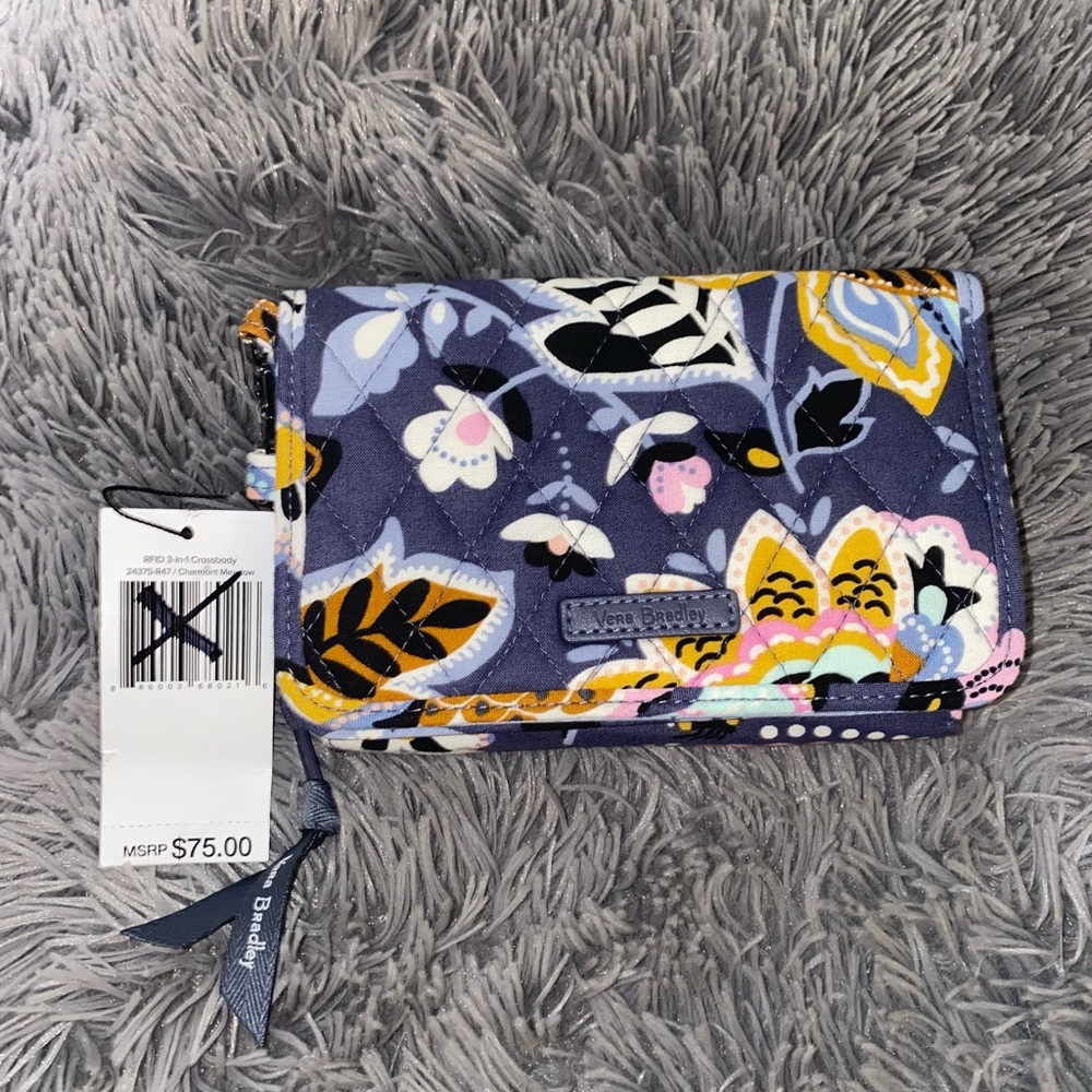 🌸 Vera Bradley 3-in-1 Crossbody. “Charmont Meadow”